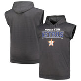 Houston Astros Profile Big & Tall Muscle Sleeveless Pullover Hoodie - Heather Charcoal Hoodies