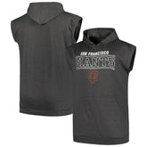 San Francisco Giants Profile Big & Tall Muscle Sleeveless Pullover Hoodie - Heather Charcoal Hoodies