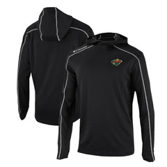 NHL Minnesota Wild Columbia Omni-Wick Shotgun Long Sleeve Hoodie T-Shirt - Black