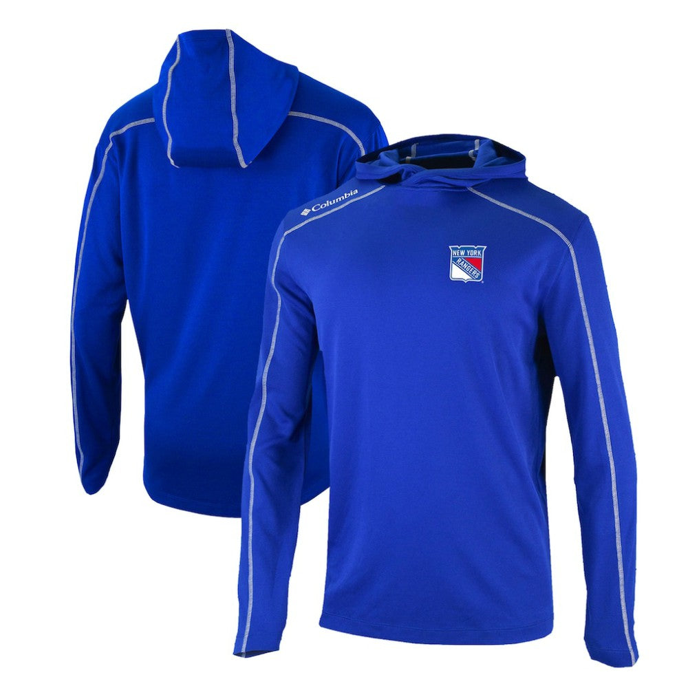 NHL New York Rangers Columbia Omni-Wick Shotgun Long Sleeve Hoodie T-Shirt - Blue