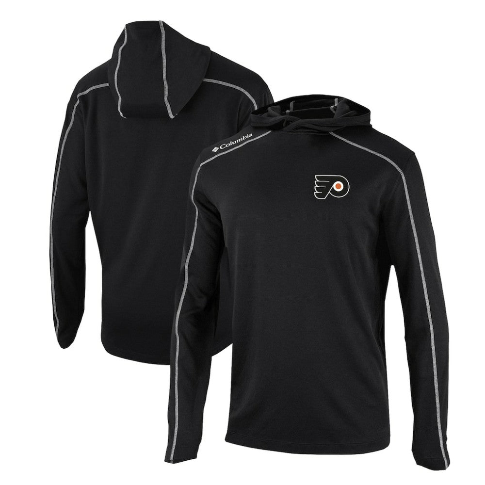 NHL Philadelphia Flyers Columbia Omni-Wick Shotgun Long Sleeve Hoodie T-Shirt - Black