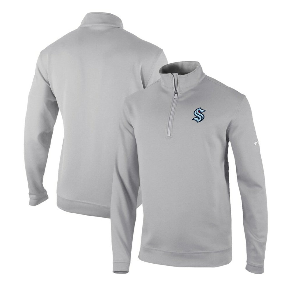 NHL Seattle Kraken Columbia Omni-Wick Wickhams Hills Half-Zip Pullover Top - Gray
