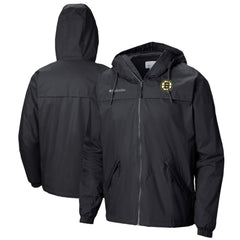 NHL Boston Bruins Columbia Oroville Creek Lightweight Full-Zip Windbreaker Jacket - Black