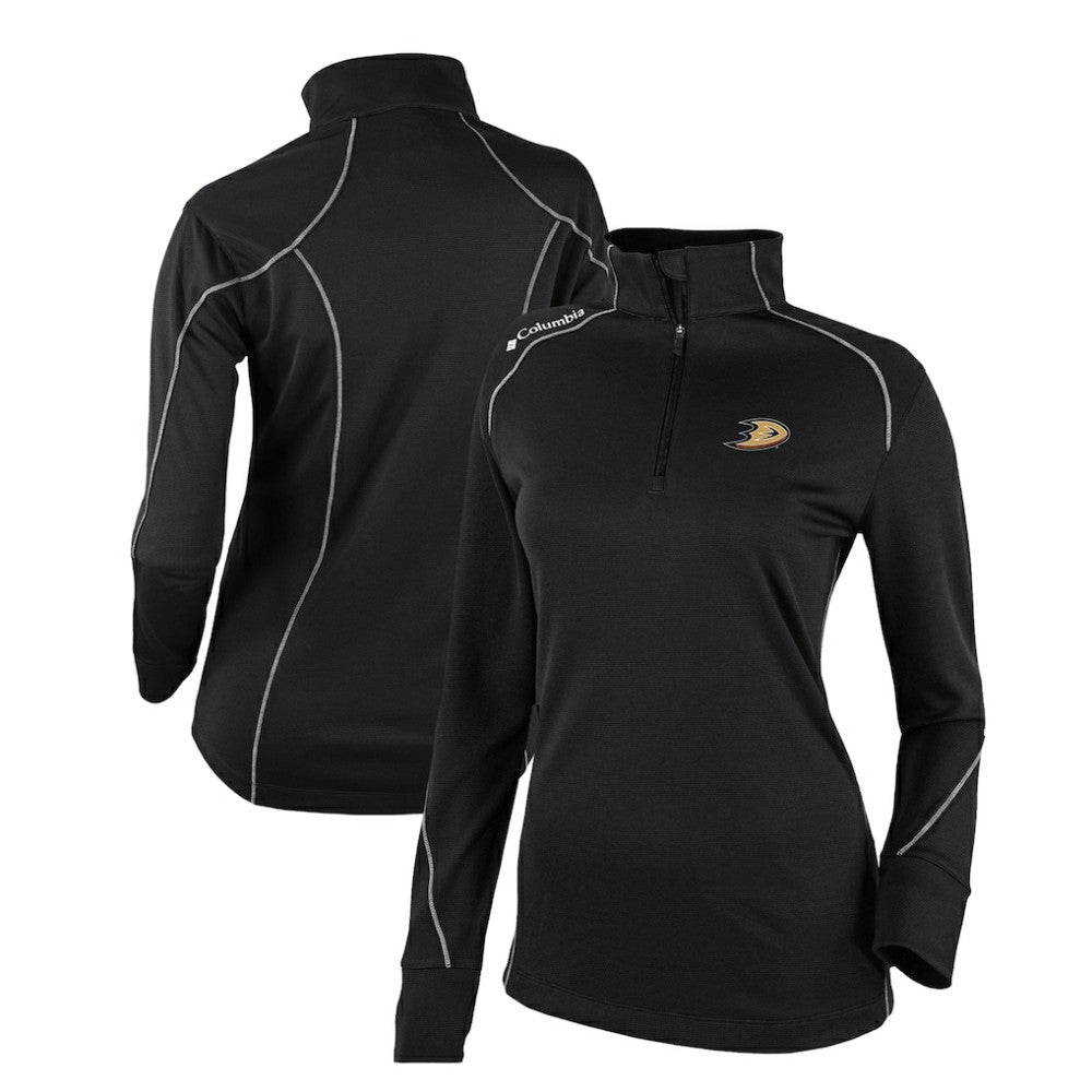 NHL Anaheim Ducks Columbia Women's Omni-Wick Shotgun 2.0 Quarter-Zip Pullover Top - Black
