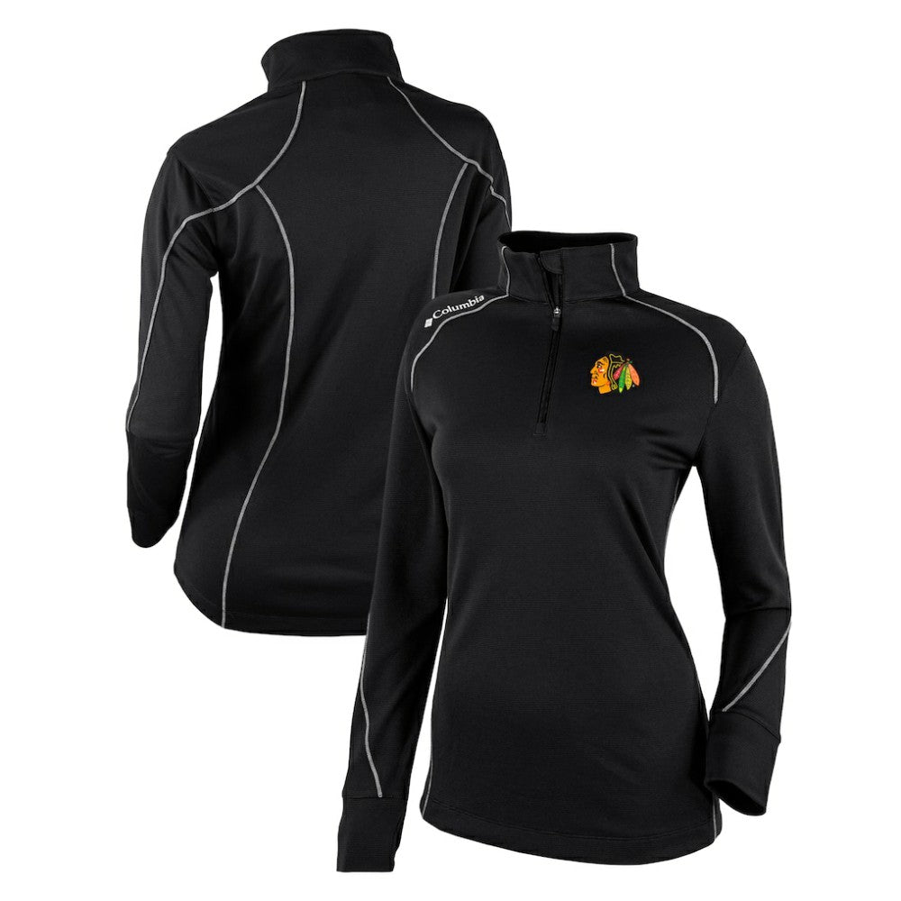 NHL Chicago Blackhawks Columbia Women's Omni-Wick Shotgun 2.0 Quarter-Zip Pullover Top - Black