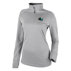 NHL San Jose Sharks Columbia Women's Omni-Wick Shotgun 2.0 Quarter-Zip Pullover Top - Gray