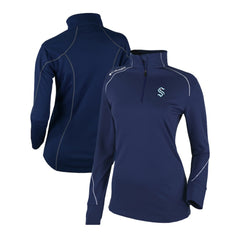NHL Seattle Kraken Columbia Women's Omni-Wick Shotgun 2.0 Quarter-Zip Pullover Top - Navy