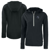 New York Giants Cutter & Buck Women's Helmet Daybreak Eco Recycled Half-Zip Hoodie Black
