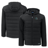 Philadelphia Eagles Cutter & Buck Helmet Evoke Hybrid Eco Softshell Recycled Full-Zip Hoodie Jacket Black