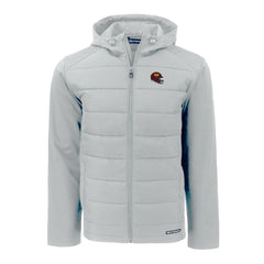 Washington Commanders Cutter & Buck Helmet Evoke Hybrid Eco Softshell Recycled Full-Zip Hoodie Jacket Gray