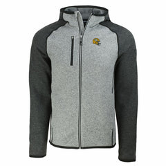 Green Bay Packers Cutter & Buck Helmet Mainsail Sweater-Knit Full-Zip Hoodie Heather Gray/Heather Charcoal