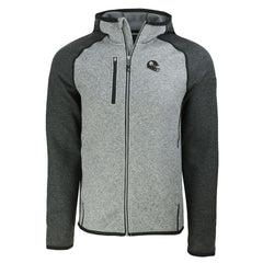 Pittsburgh Steelers Cutter & Buck Helmet Mainsail Sweater-Knit Full-Zip Hoodie Heather Gray/Heather Charcoal