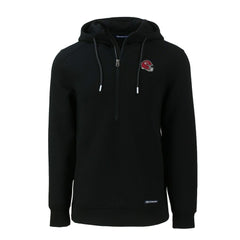 Kansas City Chiefs Cutter & Buck Helmet Roam Eco Half-Zip Recycled Pullover Hoodie Black