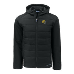 Green Bay Packers Cutter & Buck Helmet Big & Tall Evoke Hybrid Eco Softshell Recycled Full-Zip Jacket Black