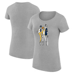 Milwaukee Brewers G-III 4Her by Carl Banks Women's Super-Slim Fit Lightweight Baseball Girls T-Shirt - Heather Gray T-shirts