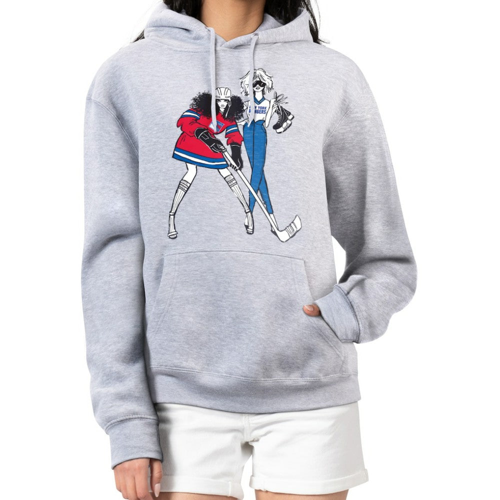 NHL New York Rangers G-III 4Her by Carl Banks Women's Hockey Girls Fleece Pullover Hoodie - Heather Gray