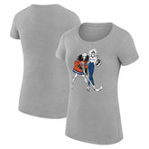 NHL Edmonton Oilers G-III 4Her by Carl Banks Women's Super-Slim Fit Lightweight Hockey Girls T-Shirt - Heather Gray