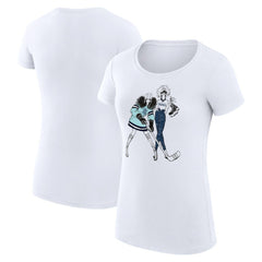 NHL Seattle Kraken G-III 4Her by Carl Banks Women's Super-Slim Fit Lightweight Hockey Girls T-Shirt - White