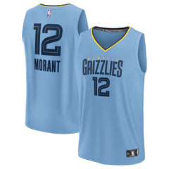 NBA Ja Morant Memphis Grizzlies Youth Fast Break Replica Player Jersey - Statement Edition - Light Blue
