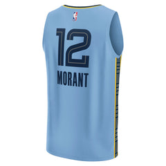 NBA Ja Morant Memphis Grizzlies Youth Fast Break Replica Player Jersey - Statement Edition - Light Blue
