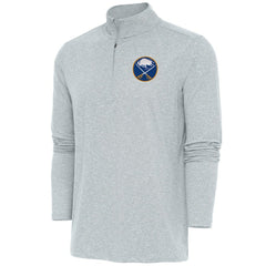 NHL Buffalo Sabres Antigua Hunk Quarter-Zip Pullover Top - Heather Gray