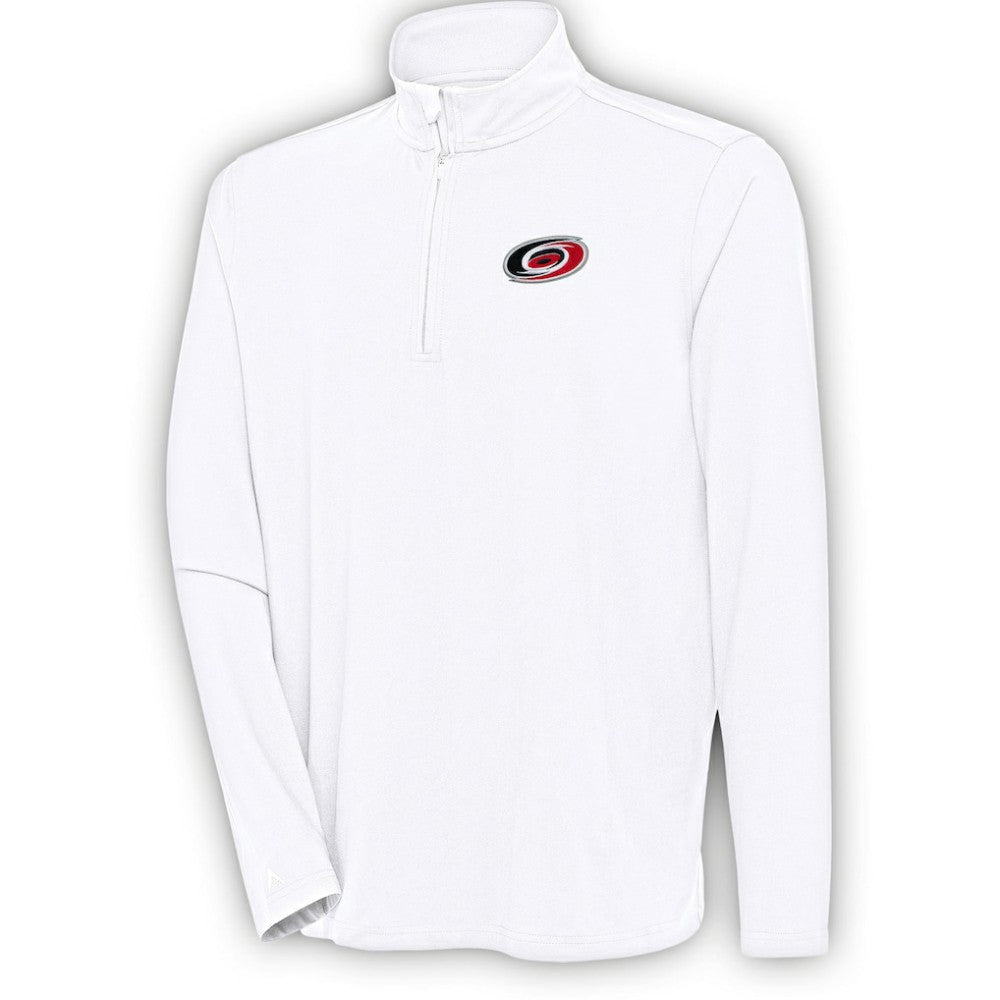 NHL Carolina Hurricanes Antigua Hunk Quarter-Zip Pullover Top - White