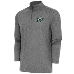 NHL Dallas Stars Antigua Hunk Quarter-Zip Pullover Top - Heather Black