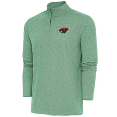 NHL Minnesota Wild Antigua Hunk Quarter-Zip Pullover Top - Heather Hunter Green