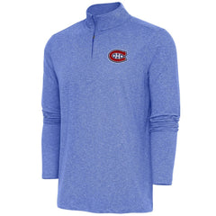 NHL Montreal Canadiens Antigua Hunk Quarter-Zip Pullover Top - Heather Royal