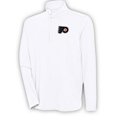NHL Philadelphia Flyers Antigua Hunk Quarter-Zip Pullover Top - White