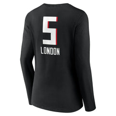 Drake London Atlanta Falcons Women's Team Wordmark Player Name & Number Long Sleeve V-Neck T-Shirt Black