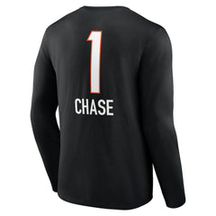 Ja'Marr Chase Cincinnati Bengals Team Wordmark Player Name & Number Long Sleeve T-Shirt Black