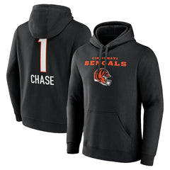 Ja'Marr Chase Cincinnati Bengals Team Wordmark Player Name & Number Pullover Hoodie Black