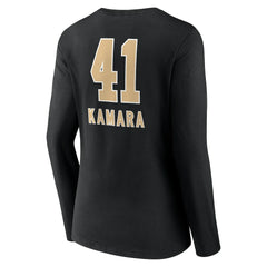 Alvin Kamara New Orleans Saints Women's Team Wordmark Player Name & Number Long Sleeve V-Neck T-Shirt Black
