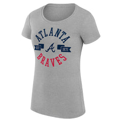 Atlanta Braves G-III 4Her by Carl Banks Women's Super-Slim Fit Lightweight City Graphic T-Shirt - Heather Gray T-shirts