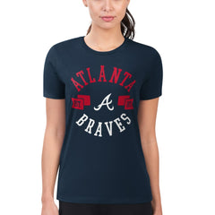Atlanta Braves G-III 4Her by Carl Banks Women's Super-Slim Fit Lightweight City Graphic T-Shirt - Navy T-shirts