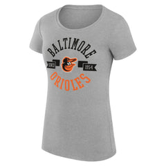 Baltimore Orioles G-III 4Her by Carl Banks Women's Super-Slim Fit Lightweight City Graphic T-Shirt - Heather Gray T-shirts