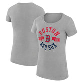 Boston Red Sox G-III 4Her by Carl Banks Women's Super-Slim Fit Lightweight City Graphic T-Shirt - Heather Gray T-shirts