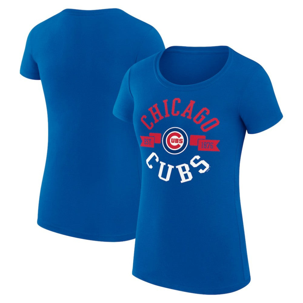 Chicago Cubs G-III 4Her by Carl Banks Women's Super-Slim Fit Lightweight City Graphic T-Shirt - Royal T-shirts
