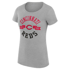 Cincinnati Reds G-III 4Her by Carl Banks Women's Super-Slim Fit Lightweight City Graphic T-Shirt - Heather Gray T-shirts
