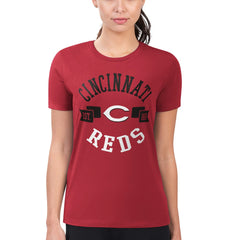 Cincinnati Reds G-III 4Her by Carl Banks Women's Super-Slim Fit Lightweight City Graphic T-Shirt - Red T-shirts