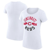 Cincinnati Reds G-III 4Her by Carl Banks Women's Super-Slim Fit Lightweight City Graphic T-Shirt - White T-shirts