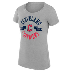 Cleveland Guardians G-III 4Her by Carl Banks Women's Super-Slim Fit Lightweight City Graphic T-Shirt - Heather Gray T-shirts