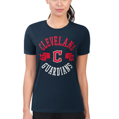Cleveland Guardians G-III 4Her by Carl Banks Women's Super-Slim Fit Lightweight City Graphic T-Shirt - Navy T-shirts