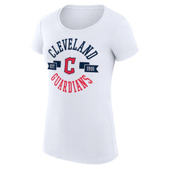 Cleveland Guardians G-III 4Her by Carl Banks Women's Super-Slim Fit Lightweight City Graphic T-Shirt - White T-shirts
