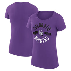 Colorado Rockies G-III 4Her by Carl Banks Women's Super-Slim Fit Lightweight City Graphic T-Shirt - Purple T-shirts