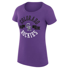 Colorado Rockies G-III 4Her by Carl Banks Women's Super-Slim Fit Lightweight City Graphic T-Shirt - Purple T-shirts