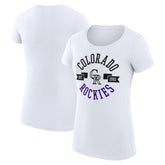 Colorado Rockies G-III 4Her by Carl Banks Women's Super-Slim Fit Lightweight City Graphic T-Shirt - White T-shirts