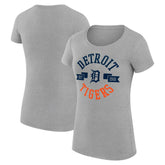 Detroit Tigers G-III 4Her by Carl Banks Women's Super-Slim Fit Lightweight City Graphic T-Shirt - Heather Gray T-shirts