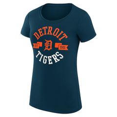 Detroit Tigers G-III 4Her by Carl Banks Women's Super-Slim Fit Lightweight City Graphic T-Shirt - Navy T-shirts